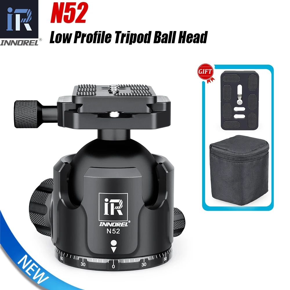 INNOREL N52 Tripod Ballhead of Low Gravity Center Double U Notch Ultra-low Sphere Panoramic Ball Head with Quick Release Plate
INNOREL N52 Tripod Ballhead of Low Gravity Center Double U Notch Ultra-low Sphere Panoramic Ball Head with Quick Release Plate