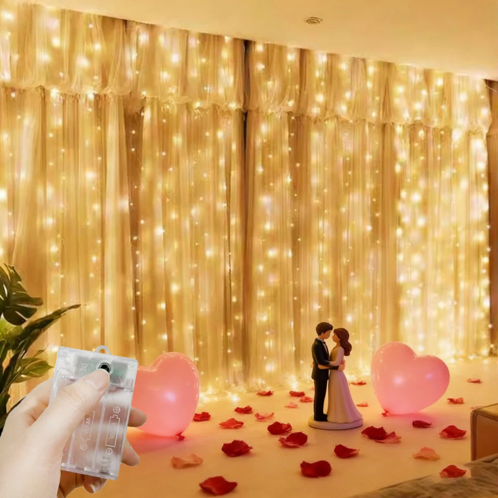 3/6M Wedding Fairy Light Holiday Battery Box LED Curtain String Lights Outdoor Garden Christmas Decoration Bedroom Home Decor
3/6M Wedding Fairy Light Holiday Battery Box LED Curtain String Lights Outdoor Garden Christmas Decoration Bedroom Home Decor