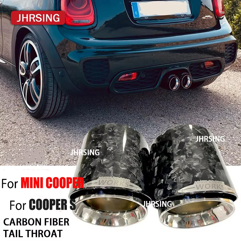 Silver Forged Carbon Fiber Exhaust Muffler Tip Fit For Mini Cooper S / JCW For R55 R56 R57 S R58 R59 R60 R61 F54 F55 F56 F57 F60