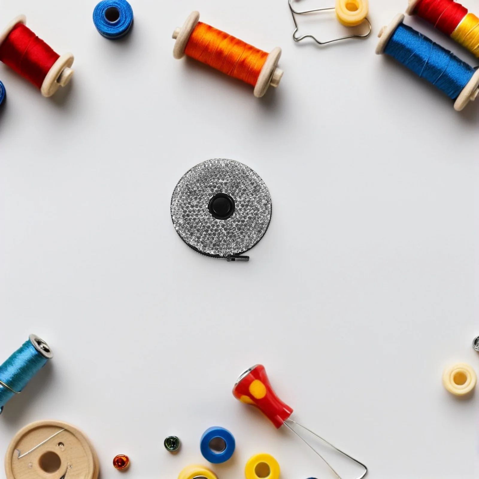 2Pcs Mini Retractable Tape Measure Dual Scale Rhinestone Soft Fabric Tailor Sewing Body Waist Measuring Tape Knitting Portable
2Pcs Mini Retractable Tape Measure Dual Scale Rhinestone Soft Fabric Tailor Sewing Body Waist Measuring Tape Knitting Portable