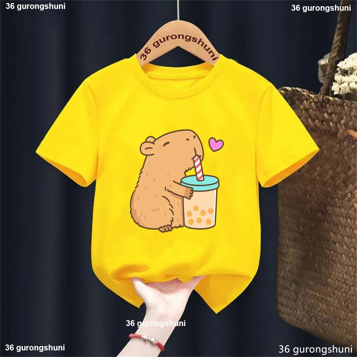 Funny Tshirt Girls/Boys Capybara Love Boba Print T Shirt Kawaii Kids Clothes White/Black/Pink/Blue/Yellow T-Shirt
Funny Tshirt Girls/Boys Capybara Love Boba Print T Shirt Kawaii Kids Clothes White/Black/Pink/Blue/Yellow T-Shirt