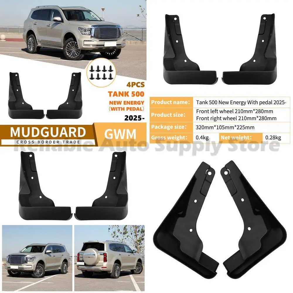 For Tank 500 2025 Mud Guards Rubber Fender Flare Front Wheel Protection Premium Quality Durable Design Perfect Fit 
For Tank 500 2025 Mud Guards Rubber Fender Flare Front Wheel Protection Premium Quality Durable Design Perfect Fit