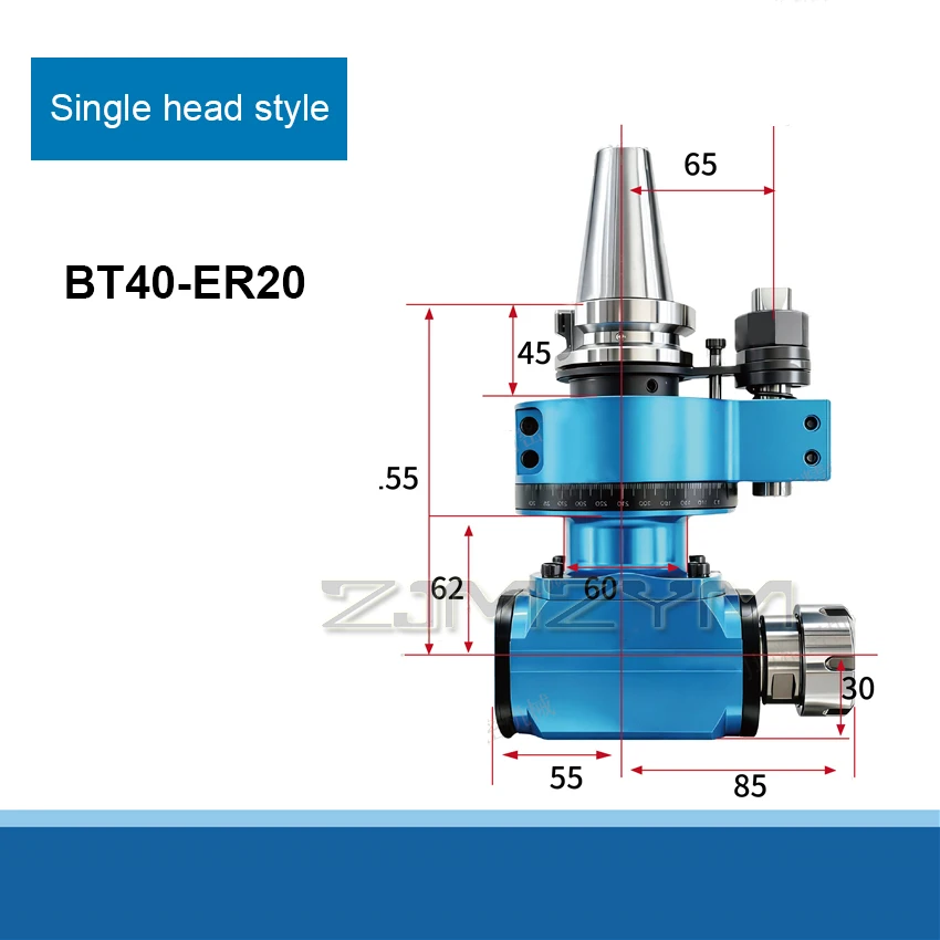 BT40/BT50 Machining Center Side Milling Head Right Angle Milling Head Right Angle Tool Holder ER16/ER20/ER25/ER32/ER40 5000r/min
BT40/BT50 Machining Center Side Milling Head Right Angle Milling Head Right Angle Tool Holder ER16/ER20/ER25/ER32/ER40 5000r/min