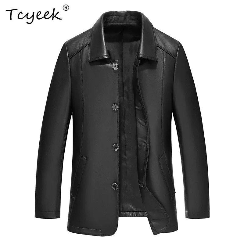 Tcyeek Real Sheepskin Spring Autumn Trendy High End Lapel Black Men Genuine Leather Jacket Jaqueta De Couro Masculina 가죽자켓
Tcyeek Real Sheepskin Spring Autumn Trendy High End Lapel Black Men Genuine Leather Jacket Jaqueta De Couro Masculina 가죽자켓