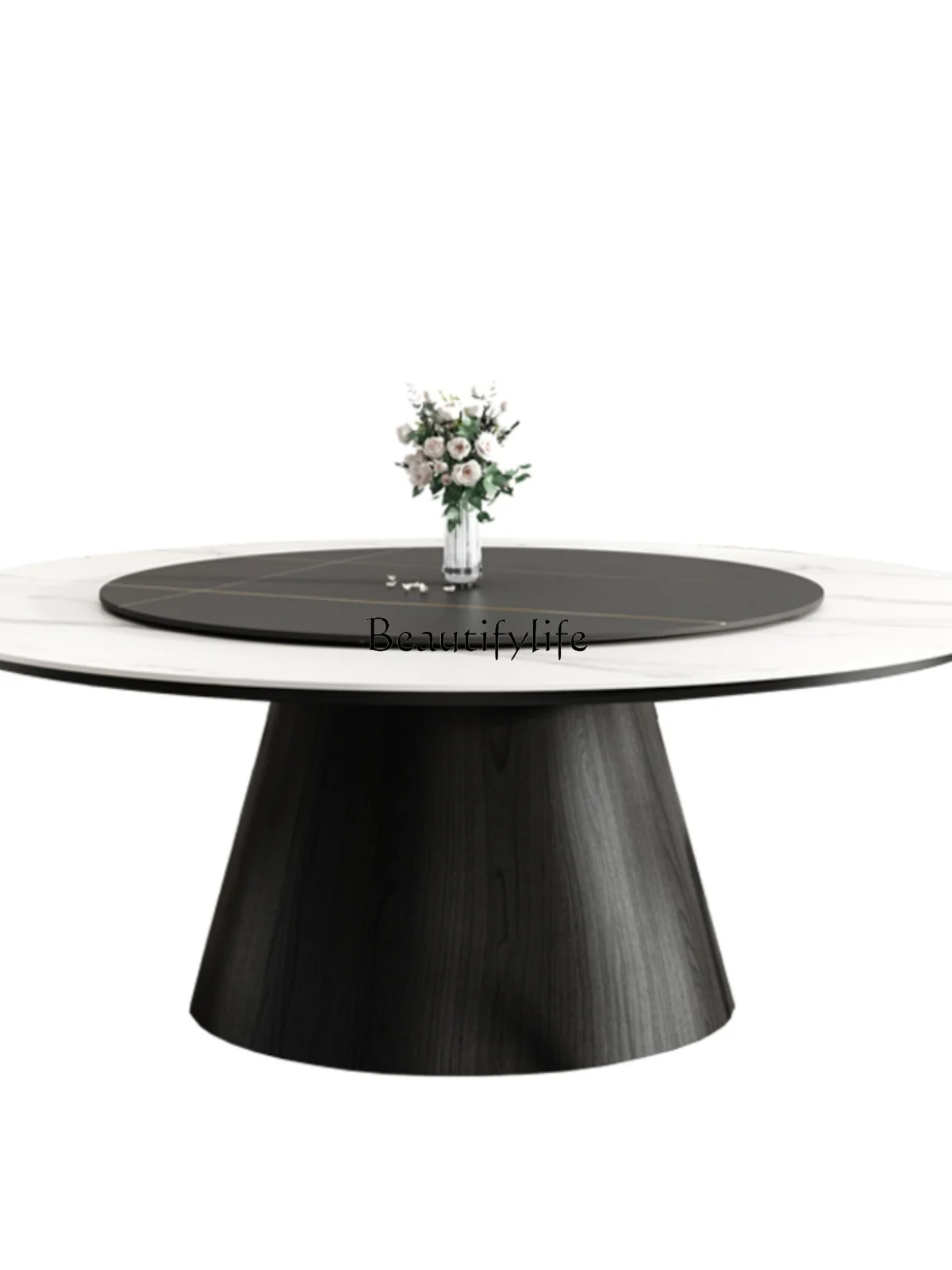 Nordic Solid Wood Stone Plate Round Table Home Wood Color Cream Style Embedded round Table with Turntable
Nordic Solid Wood Stone Plate Round Table Home Wood Color Cream Style Embedded round Table with Turntable