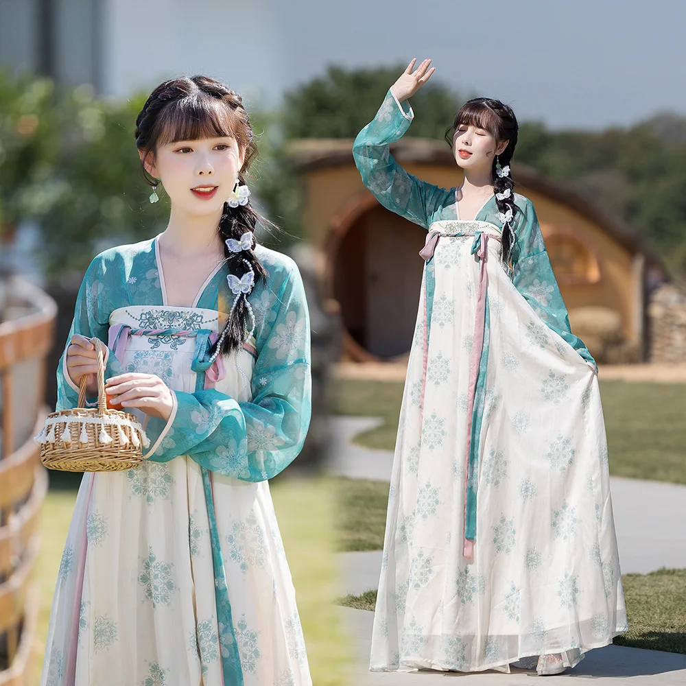 Women Hanfu Micro-embroidered Printed Han lovely two-piece Traditional Hanfu Suit Women Gradient Color Summer
Women Hanfu Micro-embroidered Printed Han lovely two-piece Traditional Hanfu Suit Women Gradient Color Summer