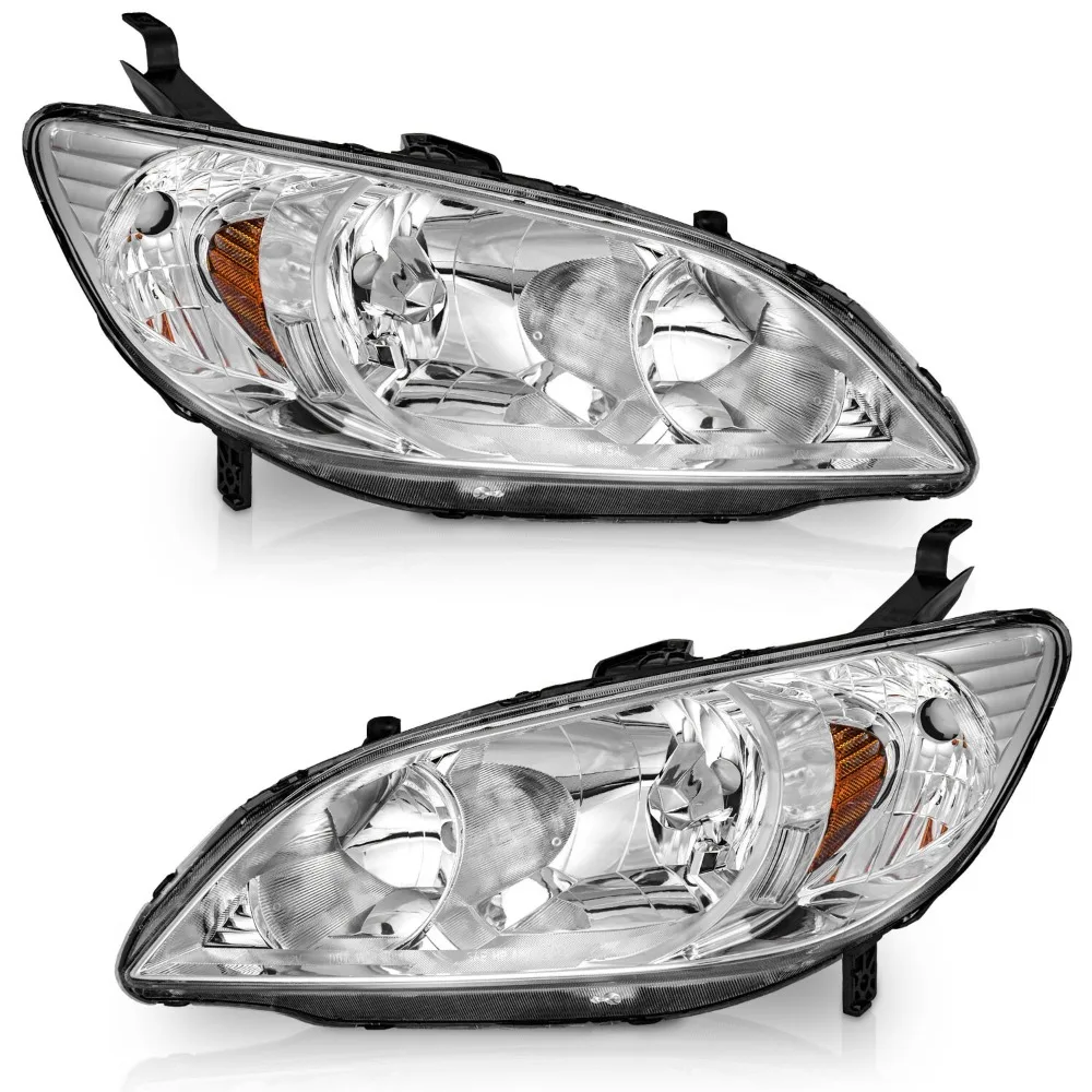 Pair Headlights Assembly For 2004-2005 Honda Civic 2/4 Door Headlamps w/o Bulbs
Pair Headlights Assembly For 2004-2005 Honda Civic 2/4 Door Headlamps w/o Bulbs
