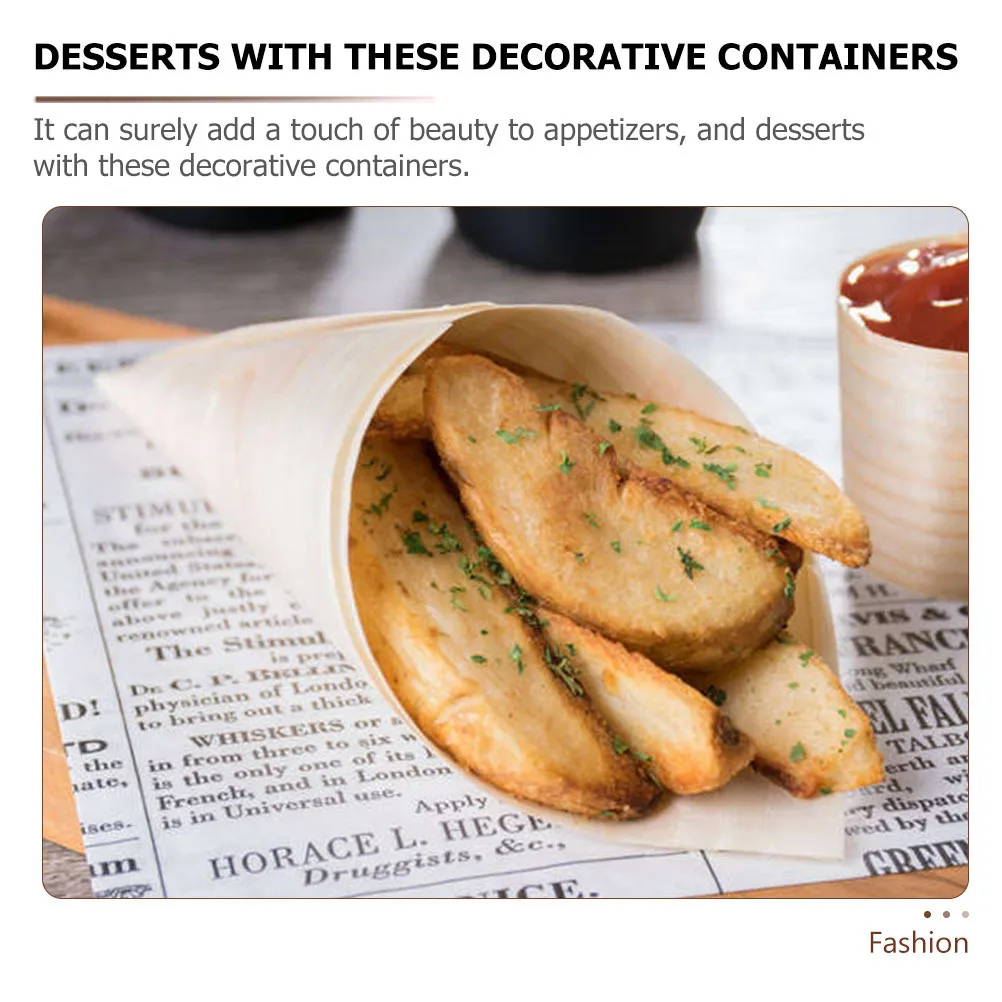 150pcs Delicate Ice Cream Cones Disposable Wooden Dessert Cups Compact Charcuterie Cones Daily Use Multi-Function Food
150pcs Delicate Ice Cream Cones Disposable Wooden Dessert Cups Compact Charcuterie Cones Daily Use Multi-Function Food