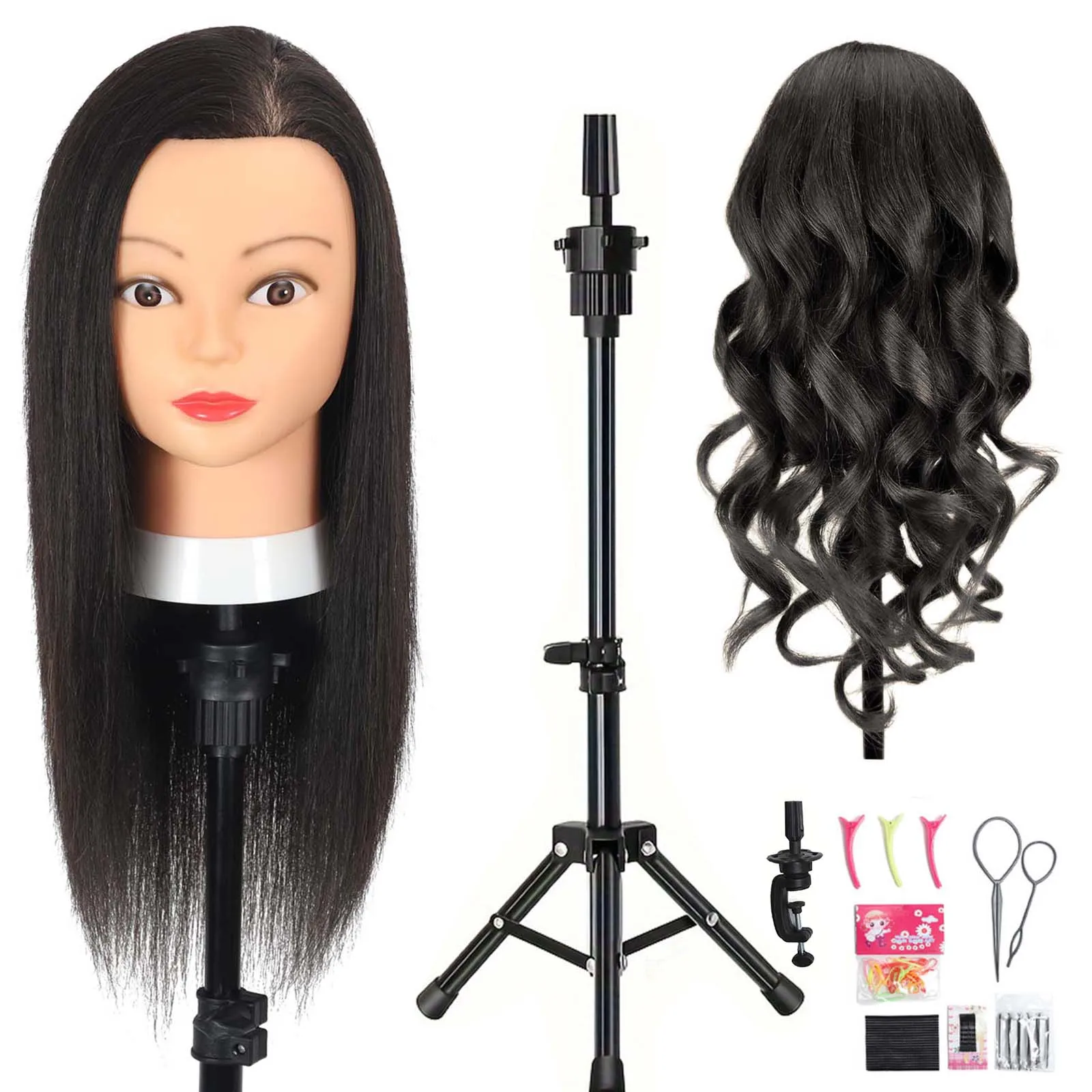 100% Human Hair Mannequin Head Hair Styling Cosmetology Manikin Head Doll Head for Hairdresser And Individual Tripod Stand
100% Human Hair Mannequin Head Hair Styling Cosmetology Manikin Head Doll Head for Hairdresser And Individual Tripod Stand