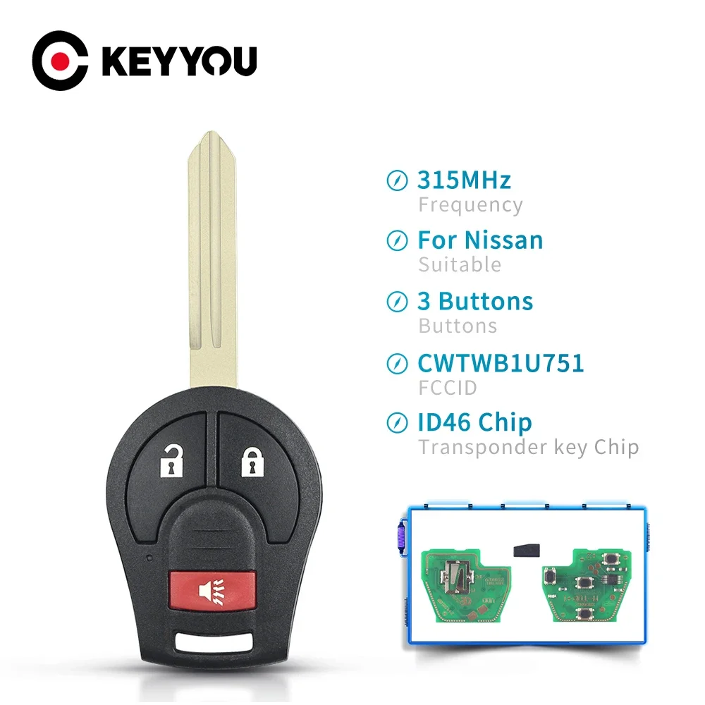KEYYOU дистанционный ключ 315 МГц CWTWB1U751 ID46 чип для ключа Nissan Qashqai Sunny Sylphy Tiida X-Trail Rogue 2008-2016 брелок 2 + 1 3 кнопки
KEYYOU дистанционный ключ 315 МГц CWTWB1U751 ID46 чип для ключа Nissan Qashqai Sunny Sylphy Tiida X-Trail Rogue 2008-2016 брелок 2 + 1 3 кнопки
