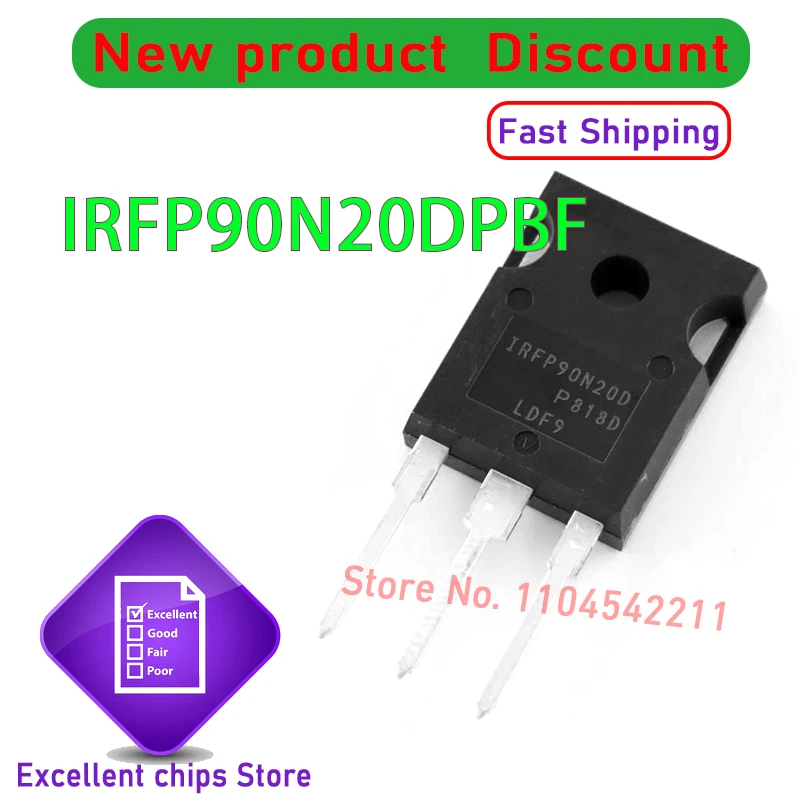 10pcs/lot Original IRFP90N20D IRFP90N20DPBF 90N20D TO-247 N-channel 200V 94A 100% New and Genuine
10pcs/lot Original IRFP90N20D IRFP90N20DPBF 90N20D TO-247 N-channel 200V 94A 100% New and Genuine