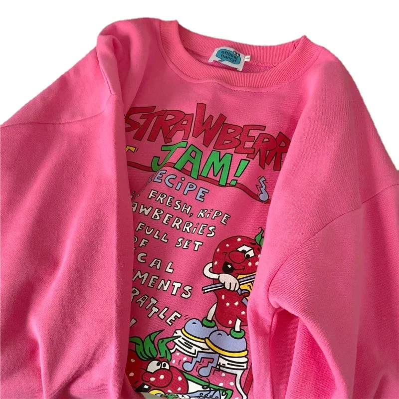 Harajuku Retro Top Strawberry Print Sweatshirt Women Loose Streetwear Sweatshirts American Oversized Pullovers
Harajuku Retro Top Strawberry Print Sweatshirt Women Loose Streetwear Sweatshirts American Oversized Pullovers