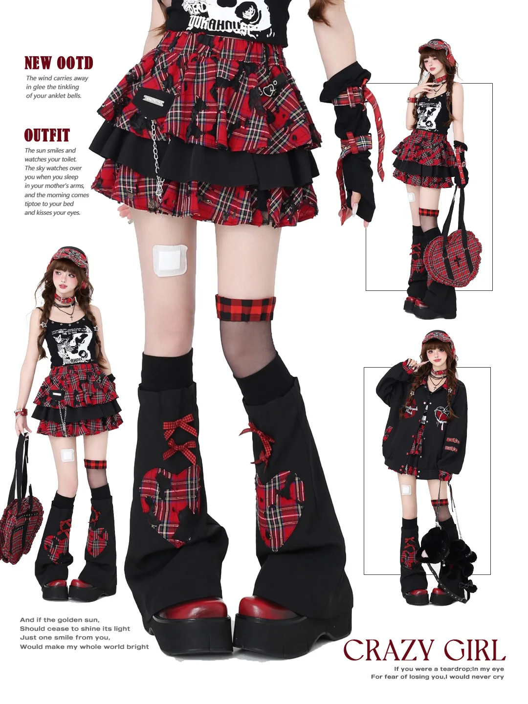 Punk Rock Short Skirt Heavy Industry Cake Style Plaid Crazygirl Original Subculture Half-length Skirts for Ladies Casual Wear
Punk Rock Short Skirt Heavy Industry Cake Style Plaid Crazygirl Original Subculture Half-length Skirts for Ladies Casual Wear
