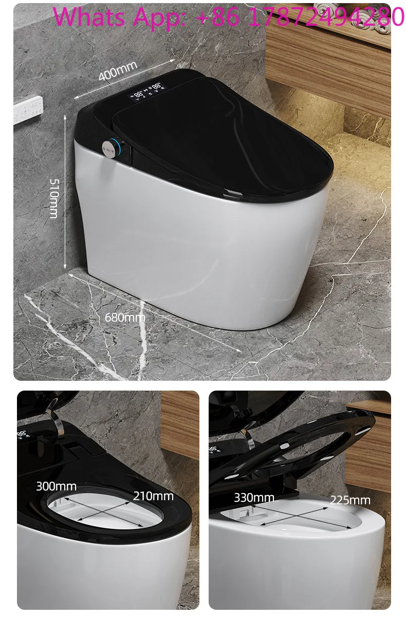 Fully Automatic Smart Toilet – All-black Design with Built-in Water Tank & Automatic Flushing/Lid Opening
Fully Automatic Smart Toilet – All-black Design with Built-in Water Tank & Automatic Flushing/Lid Opening