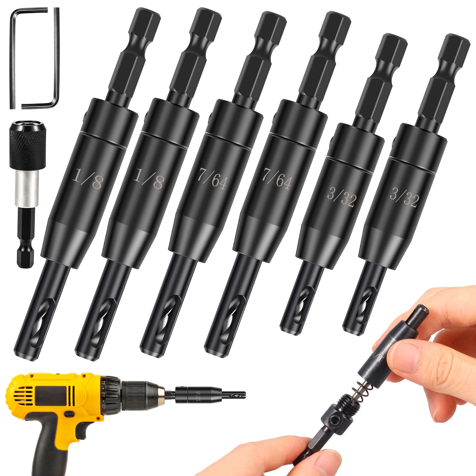 Self Centering Hinge Drill Bit Set Heavy Duty Drill Bit Set Multi-purpose Center Drill Bits with 1/4" Hex Shank for Woodworking
Self Centering Hinge Drill Bit Set Heavy Duty Drill Bit Set Multi-purpose Center Drill Bits with 1/4" Hex Shank for Woodworking