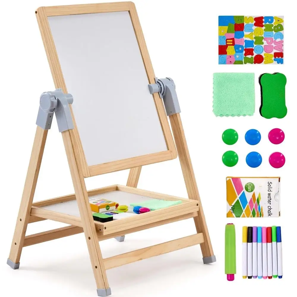 2-in-1 Kids Magnetic Drawing Board Double Sided Wooden Whiteboard Chalkboard Art Easel for Creativity
2-in-1 Kids Magnetic Drawing Board Double Sided Wooden Whiteboard Chalkboard Art Easel for Creativity