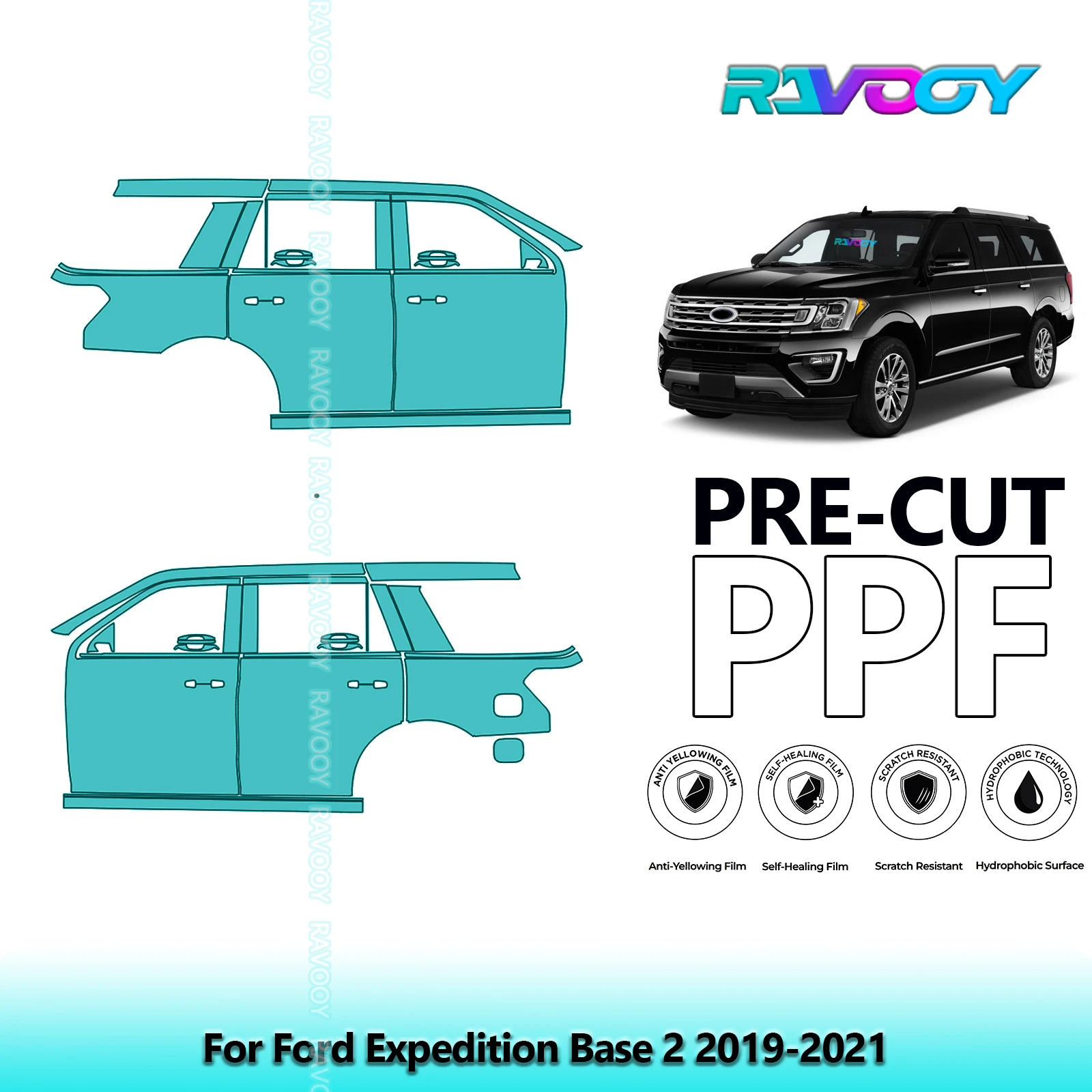 For Ford Expedition Base 2 2019-2021 8.5mil Clear Matte Pre-Cut PPF Door & A/B Pillar Kit TPU Paint Protection Film Set
For Ford Expedition Base 2 2019-2021 8.5mil Clear Matte Pre-Cut PPF Door & A/B Pillar Kit TPU Paint Protection Film Set