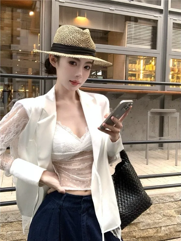 2026 New Fashion Lace Splicing Sequin Blouse Thin Outerwear Women Summer Design Versatile Long Sleeve Shirt Elegant Lady Styl...
2026 New Fashion Lace Splicing Sequin Blouse Thin Outerwear Women Summer Design Versatile Long Sleeve Shirt Elegant Lady Styl...