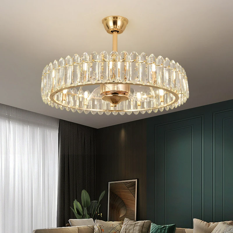 Modern LED Fan Ceiling Chandeliers with Remote Control Nordic Luxury Crystal Ceiling Lamp Living Room Bedroom Restaurant Light
Modern LED Fan Ceiling Chandeliers with Remote Control Nordic Luxury Crystal Ceiling Lamp Living Room Bedroom Restaurant Light