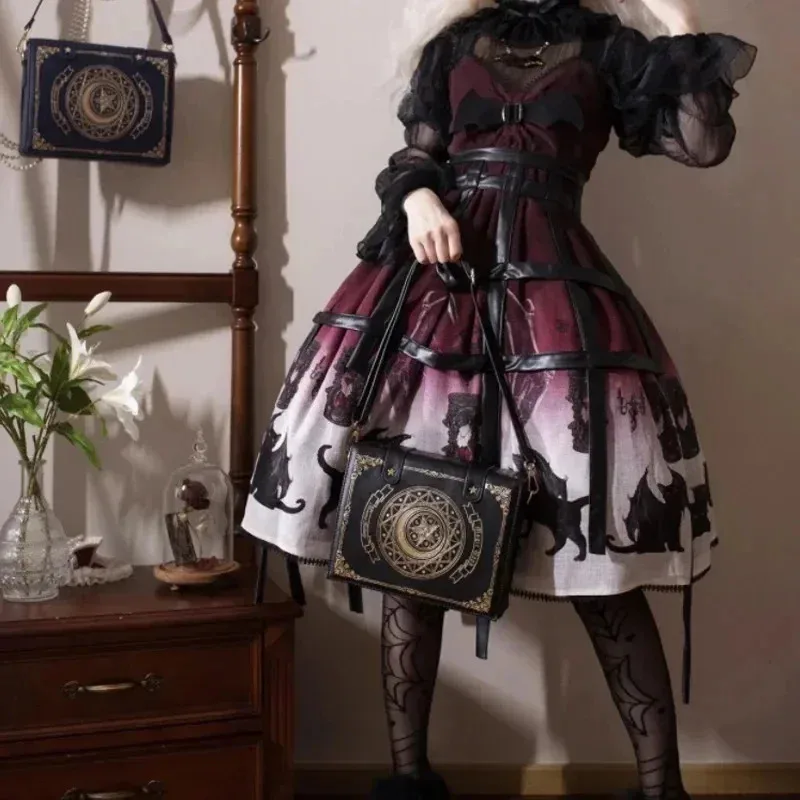 Moon Magic Book Сумка Лолиты Студенты Диагональный крест Двойные сумки на плечо Рюкзак для девочек Кожаная сумка с клапаном Школьная сумка Женская сумка 
Moon Magic Book Сумка Лолиты Студенты Диагональный крест Двойные сумки на плечо Рюкзак для девочек Кожаная сумка с клапаном Школьная сумка Женская сумка