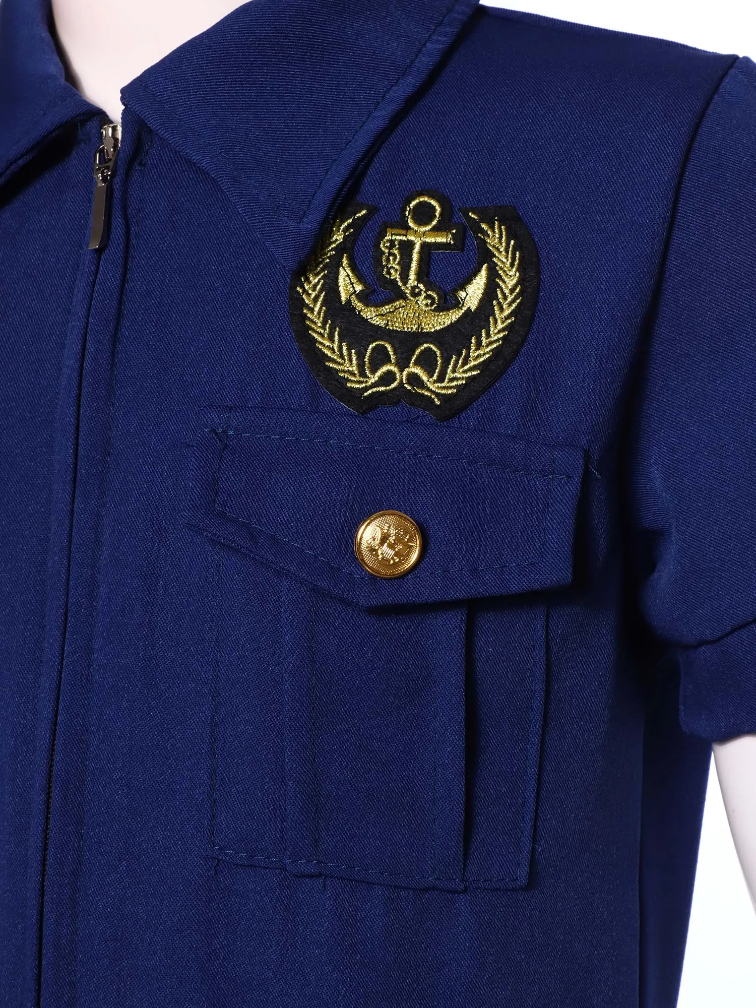 Halloween Junior Officer Roleplaying Costume Set Girls Realistic Police Dress with Cap Notch Collar Utility Pockets Front Zip 
Halloween Junior Officer Roleplaying Costume Set Girls Realistic Police Dress with Cap Notch Collar Utility Pockets Front Zip