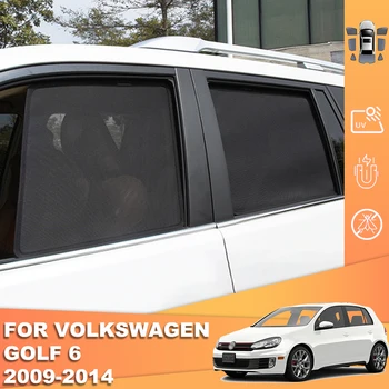 폭스바겐 VW 골프 6 Mk6 2008-2014 마그네틱 자동차 차양 실드, 전면 윈드실드 프레임 커튼, 후면 사이드 윈도우 차양