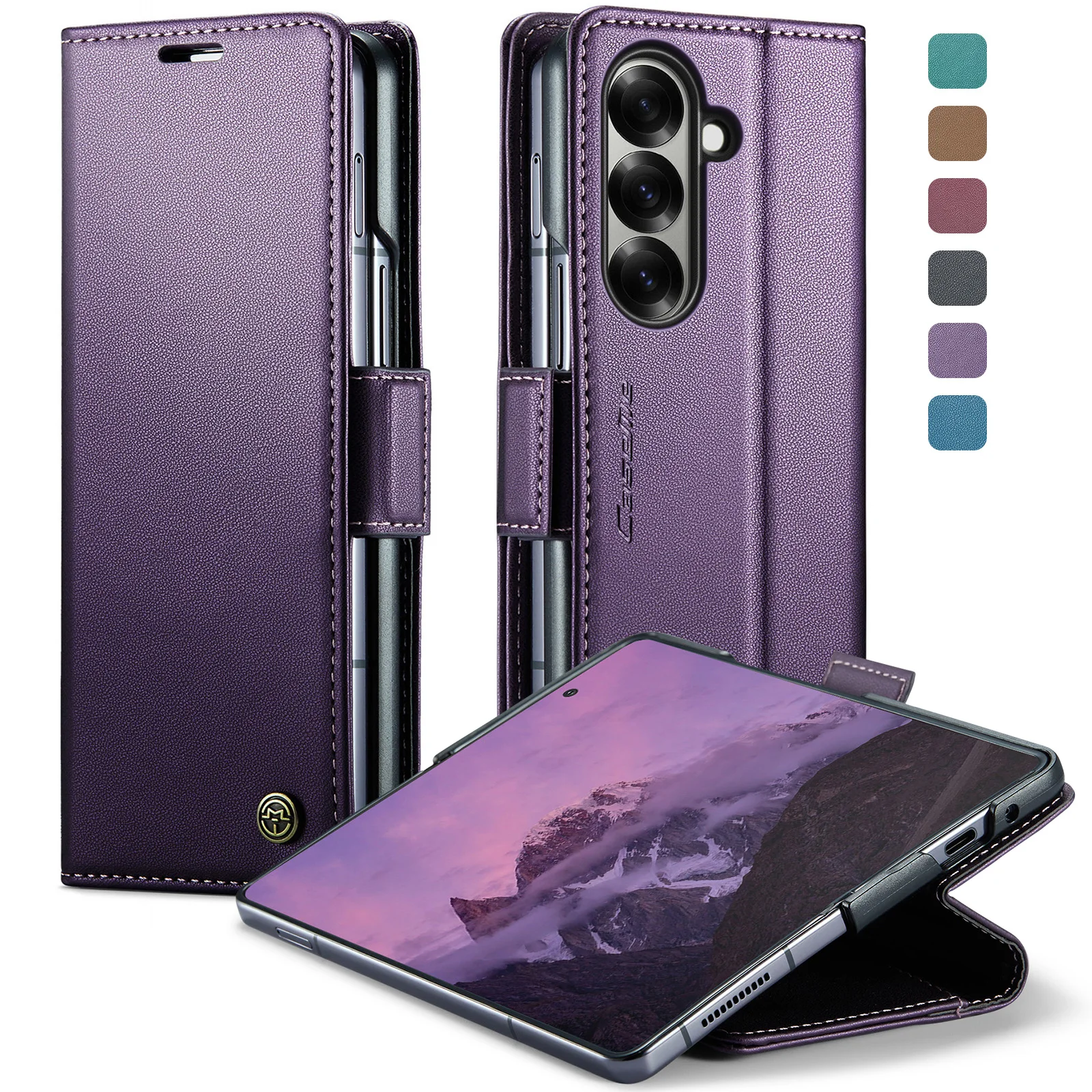 CaseMe-023 For Samsung Galaxy Z Fold 7 6 5 5G Magnetic Side Buckle Flip PU Leather Kickstand Wallet Case Card Slots Holder Cover
CaseMe-023 For Samsung Galaxy Z Fold 7 6 5 5G Magnetic Side Buckle Flip PU Leather Kickstand Wallet Case Card Slots Holder Cover