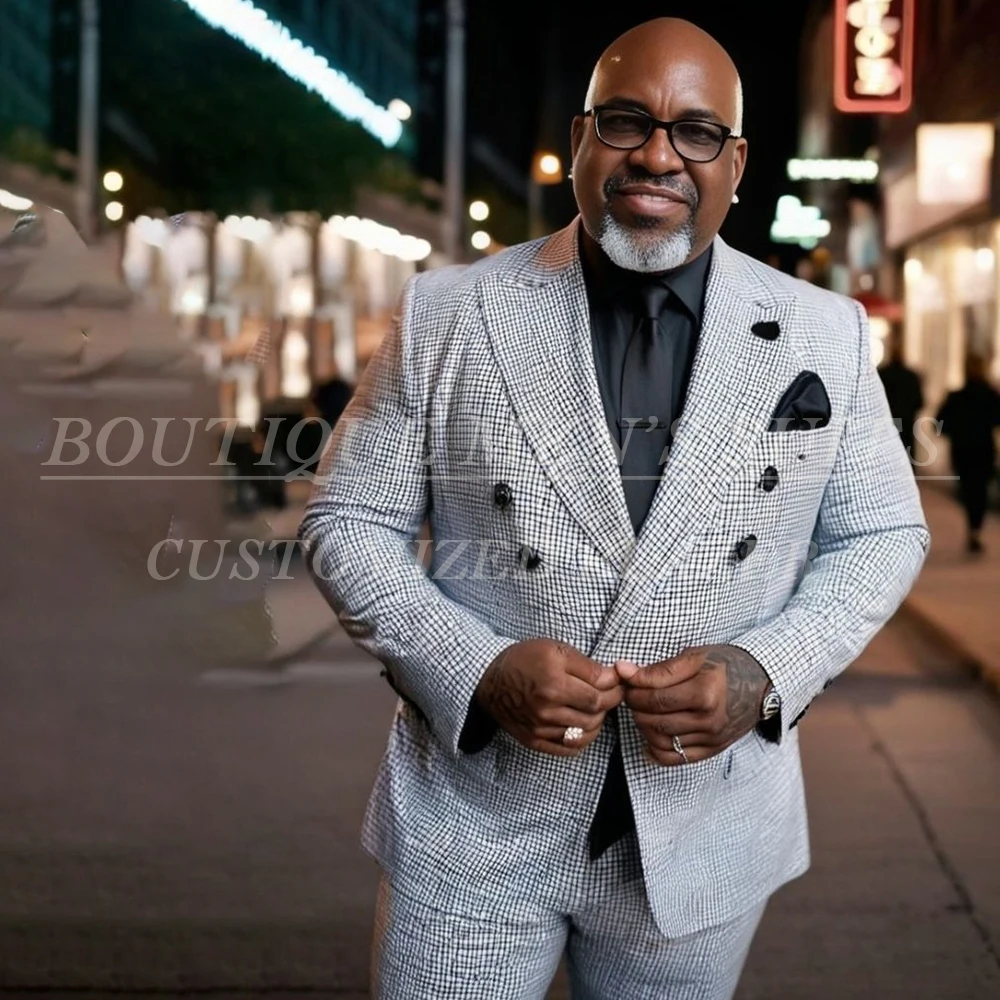 Plus Size Men's Suits Fashion Double Breasted Peak Lapel 2 Piece Jacket Pants Formal Blazer Customized Male Clothing
Plus Size Men's Suits Fashion Double Breasted Peak Lapel 2 Piece Jacket Pants Formal Blazer Customized Male Clothing