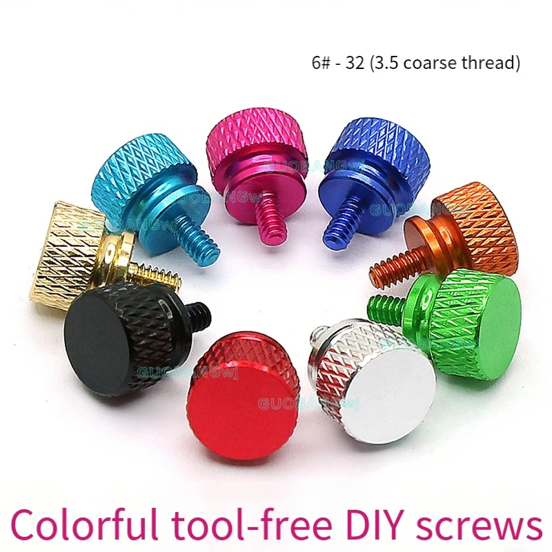 DIY Colorful Thumb Screws M6-32x6 for PC Case, US Coarse Thread 3.5mm Aluminum Alloy Tool-Free Installation
DIY Colorful Thumb Screws M6-32x6 for PC Case, US Coarse Thread 3.5mm Aluminum Alloy Tool-Free Installation