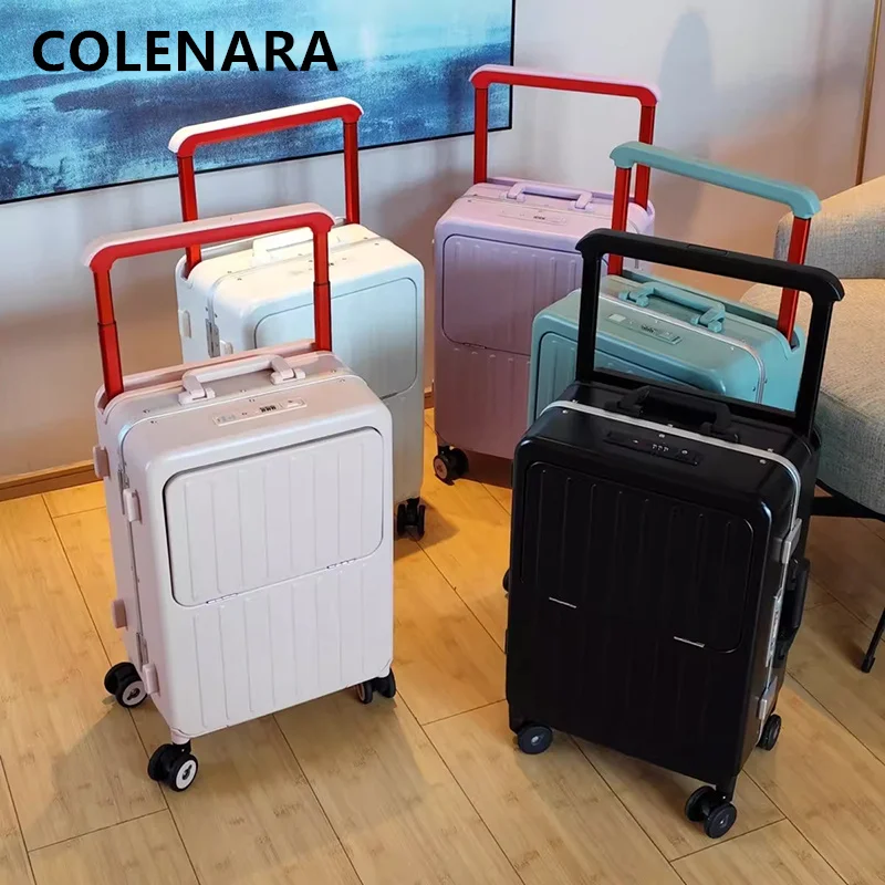 COLENARA Luggage New Front Opening Boarding Case Aluminum Frame Trolley Case 20"24 Inch Laptop Multifunctional Cabin Suitcase
COLENARA Luggage New Front Opening Boarding Case Aluminum Frame Trolley Case 20"24 Inch Laptop Multifunctional Cabin Suitcase