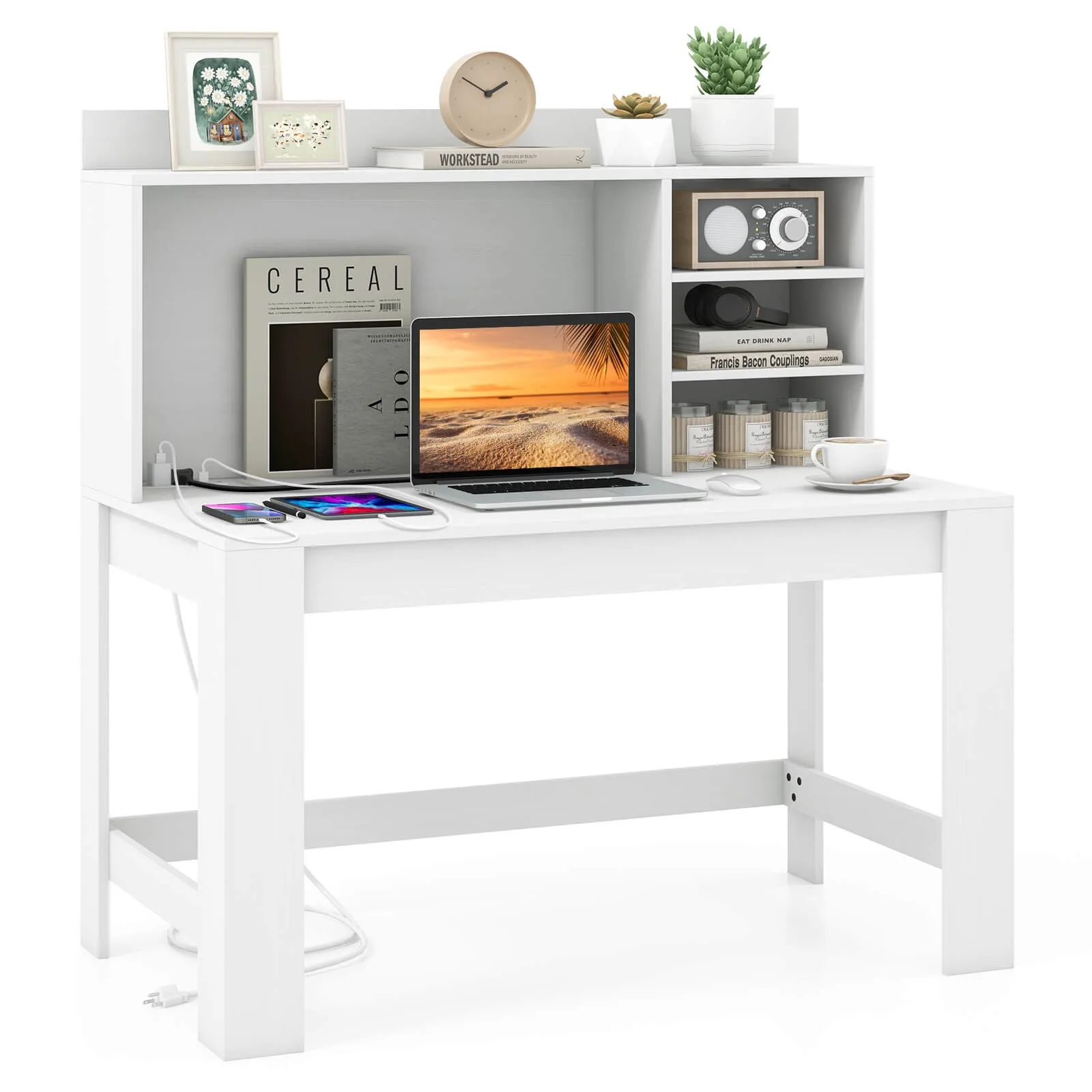 Computer Desk w/Hutch 2 Power Outlets USB & Type-c charging Ports 3 Shelves
Computer Desk w/Hutch 2 Power Outlets USB & Type-c charging Ports 3 Shelves