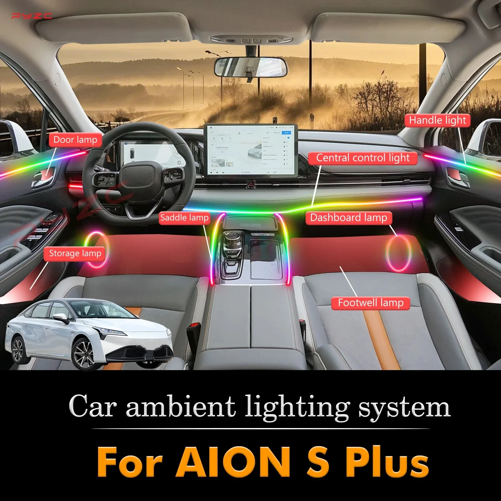 Для AION S Plus комплект внутренней окружающей лампы автомобиля RGB 64-цветный светодиодный умный пульт дистанционного управления энергосберегающий эффективный набор
Для AION S Plus комплект внутренней окружающей лампы автомобиля RGB 64-цветный светодиодный умный пульт дистанционного управления энергосберегающий эффективный набор