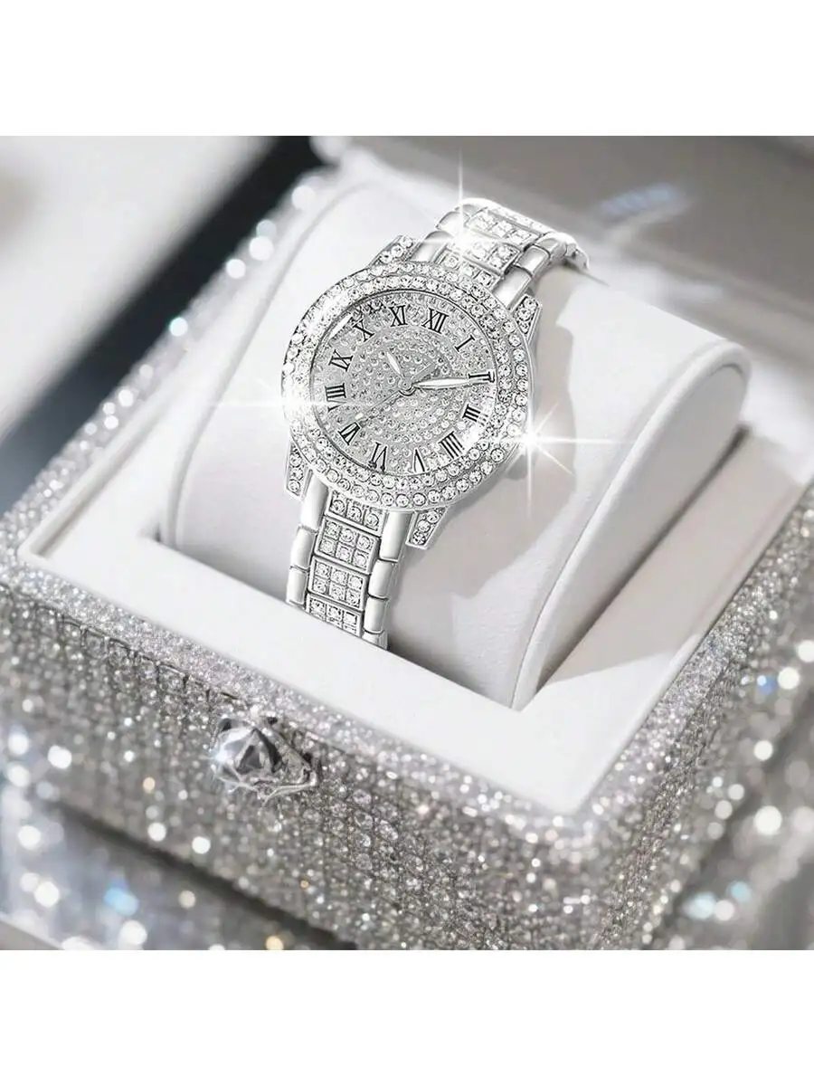 Elegant Crystal-Embellished Round Dial Quartz Watch For Women, Fashionable Daily Wear Wristwatch
Elegant Crystal-Embellished Round Dial Quartz Watch For Women, Fashionable Daily Wear Wristwatch