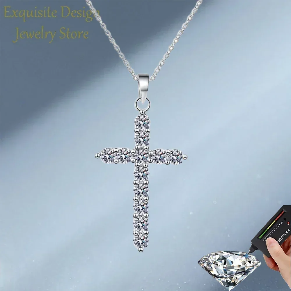 Exquisite Design Classic Full Moissanite Cross Pendant for Women, Brilliant PT950 Platinum Necklace for Lady Girl Birthday Gift
Exquisite Design Classic Full Moissanite Cross Pendant for Women, Brilliant PT950 Platinum Necklace for Lady Girl Birthday Gift