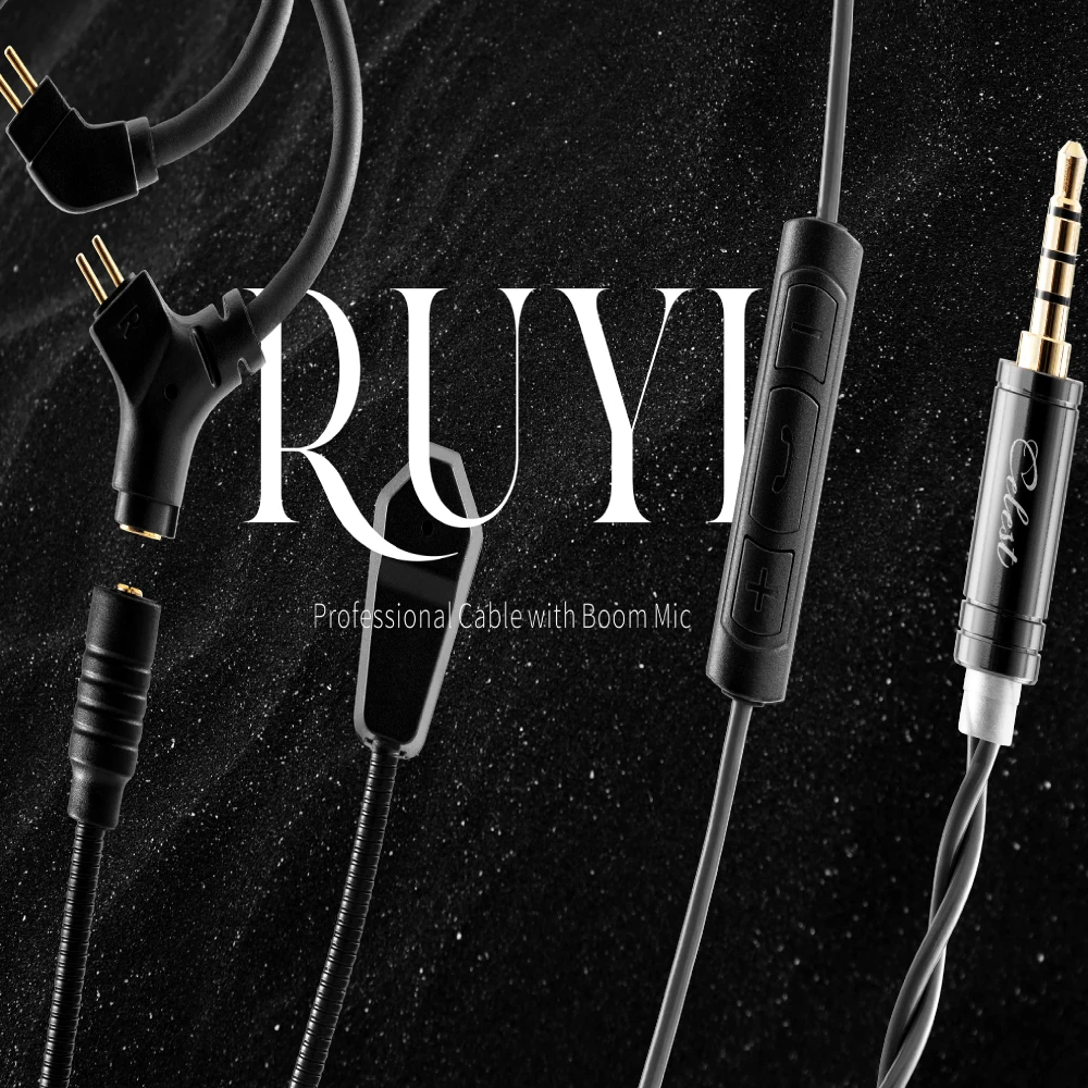 Kinera Celest Earphone Upgrade Cable With Detachable Boom Microphone RUYI IEM Audio Gaming Headset Cord 3.5mm Headphone Cable
Kinera Celest Earphone Upgrade Cable With Detachable Boom Microphone RUYI IEM Audio Gaming Headset Cord 3.5mm Headphone Cable