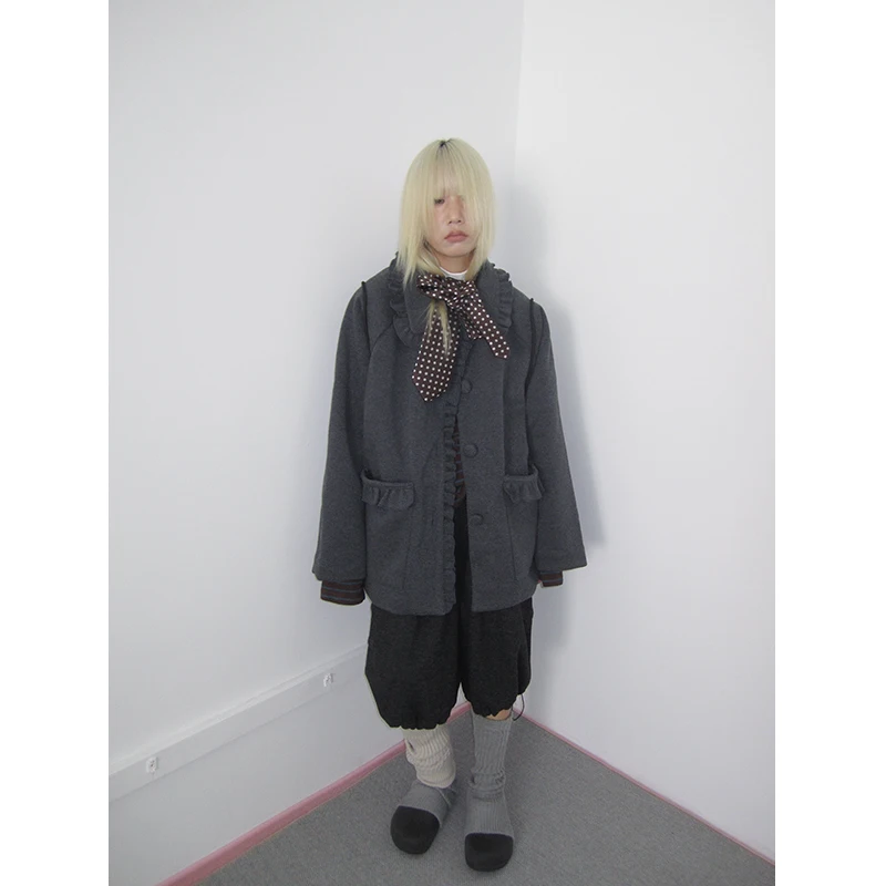 Свободный женский кардиган, пальто с воланами, милая кукла на пуговицах, шерстяная осенняя новинка, корейский Sle, теплый
Свободный женский кардиган, пальто с воланами, милая кукла на пуговицах, шерстяная осенняя новинка, корейский Sle, теплый