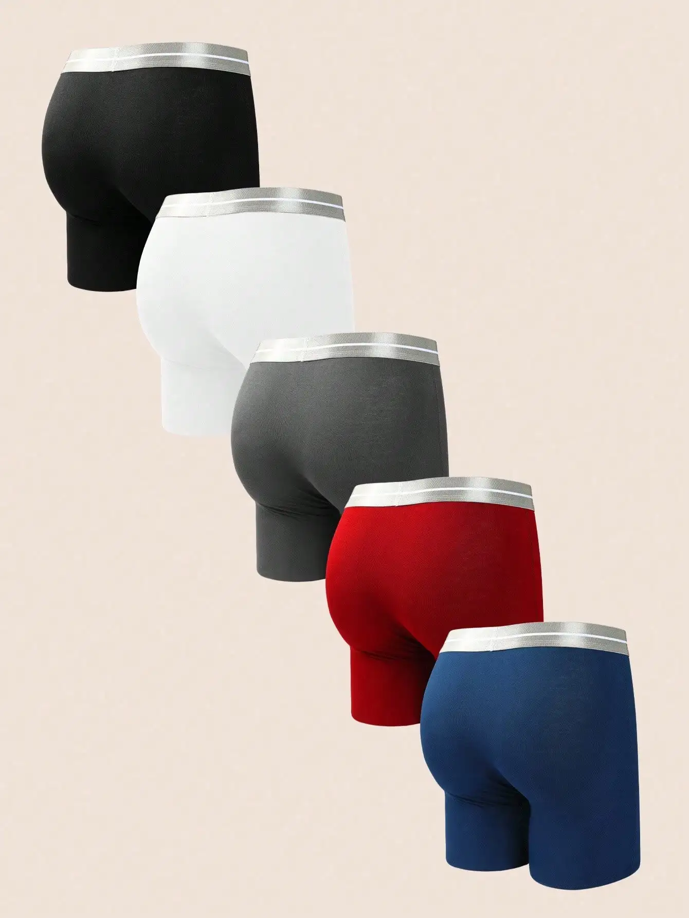5 Pcs Mens Boxer Briefs With Contrast Waistband
5 Pcs Mens Boxer Briefs With Contrast Waistband