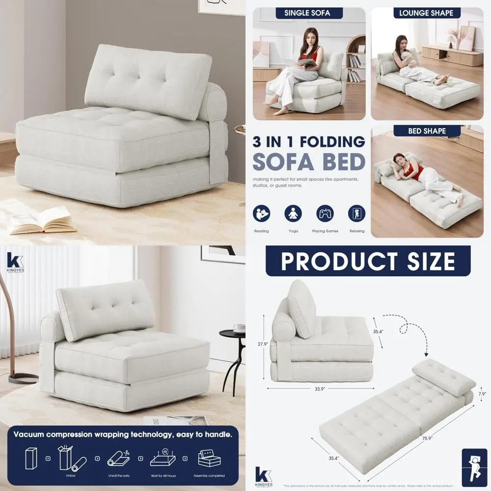 adults' convertible sofa bed, foldable single futon lounge chair with pillow, floor sofa for living room comfort 
adults' convertible sofa bed, foldable single futon lounge chair with pillow, floor sofa for living room comfort