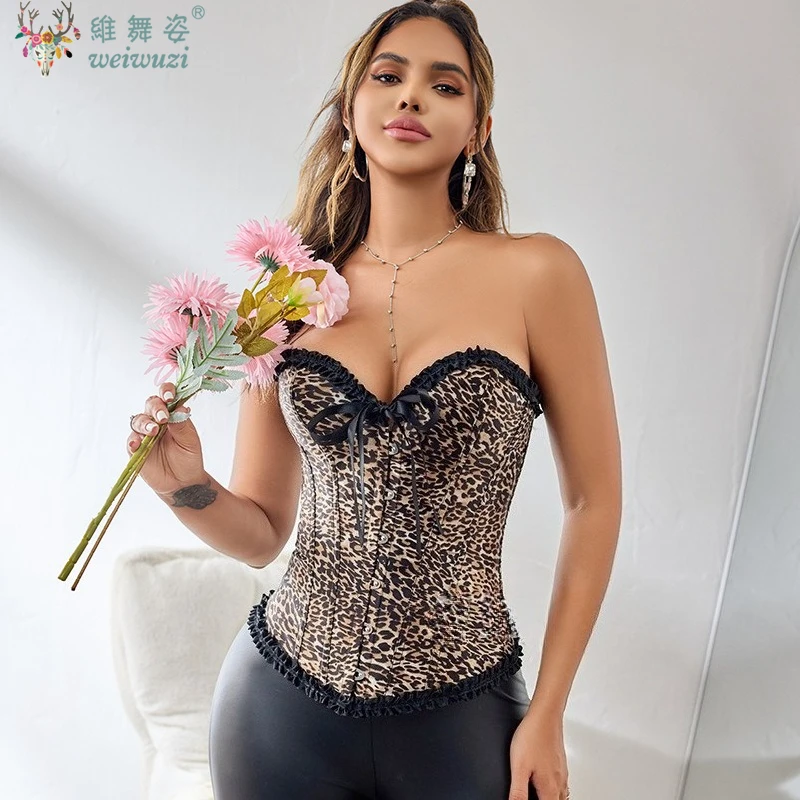 Women Corset Bustier Top Plus Size Overbust Charming Leopard Print Lingerie Sexy Shapewear Vintage Court Bustiers Tummy Control
Women Corset Bustier Top Plus Size Overbust Charming Leopard Print Lingerie Sexy Shapewear Vintage Court Bustiers Tummy Control