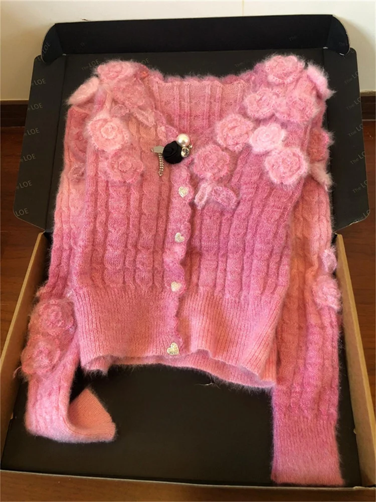 Ele Knitted Open Cardigan Women's Spring Faion New Sle 3D Flower Design Unique Super Beautiful Sweater Jaet
Ele Knitted Open Cardigan Women's Spring Faion New Sle 3D Flower Design Unique Super Beautiful Sweater Jaet