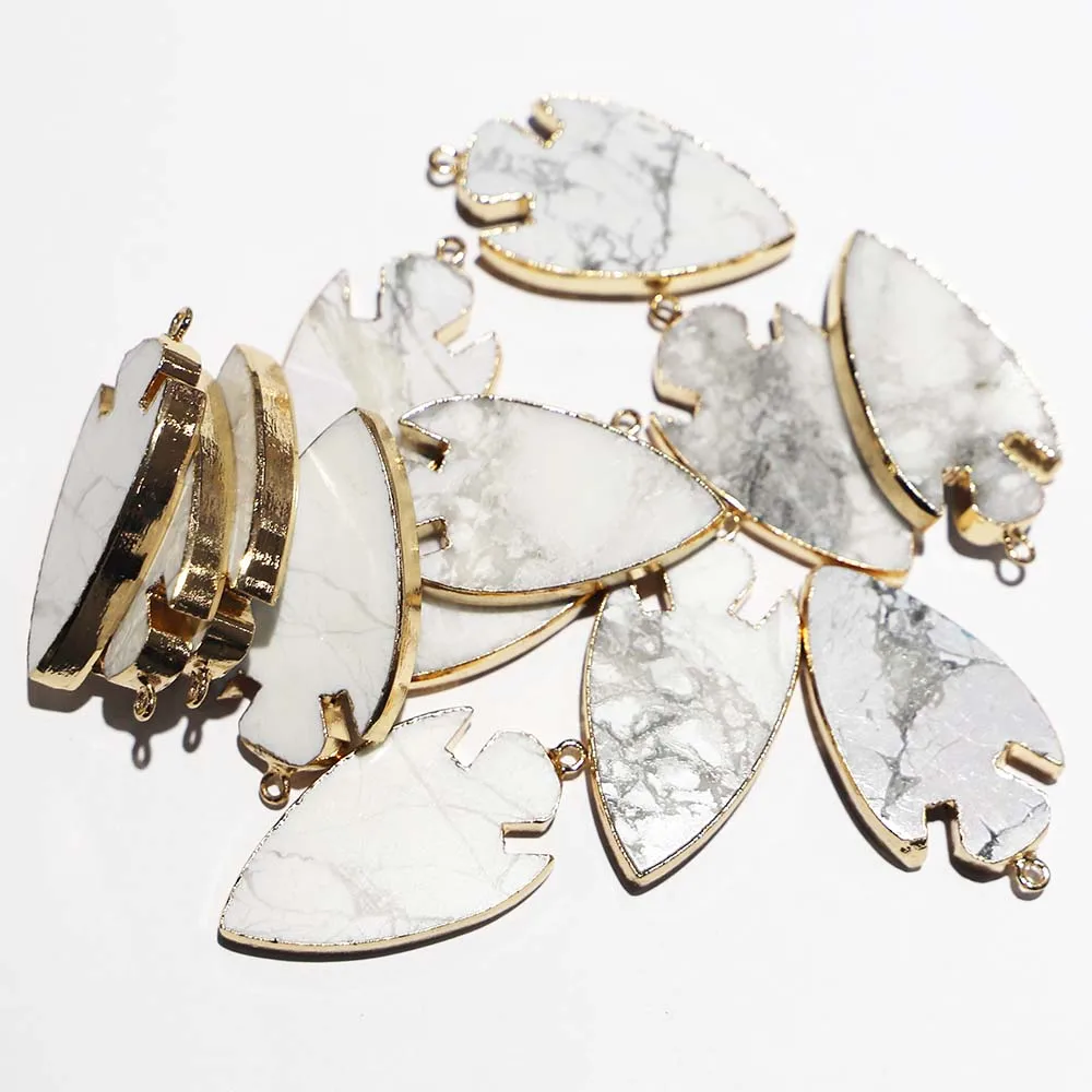 Natural Stone White Turquoise Arrow Pendant Gold Plated Eedge Ruggedly Necklace Fashion Charm Jewelry Accessories Wholesale 6Pcs
Natural Stone White Turquoise Arrow Pendant Gold Plated Eedge Ruggedly Necklace Fashion Charm Jewelry Accessories Wholesale 6Pcs
