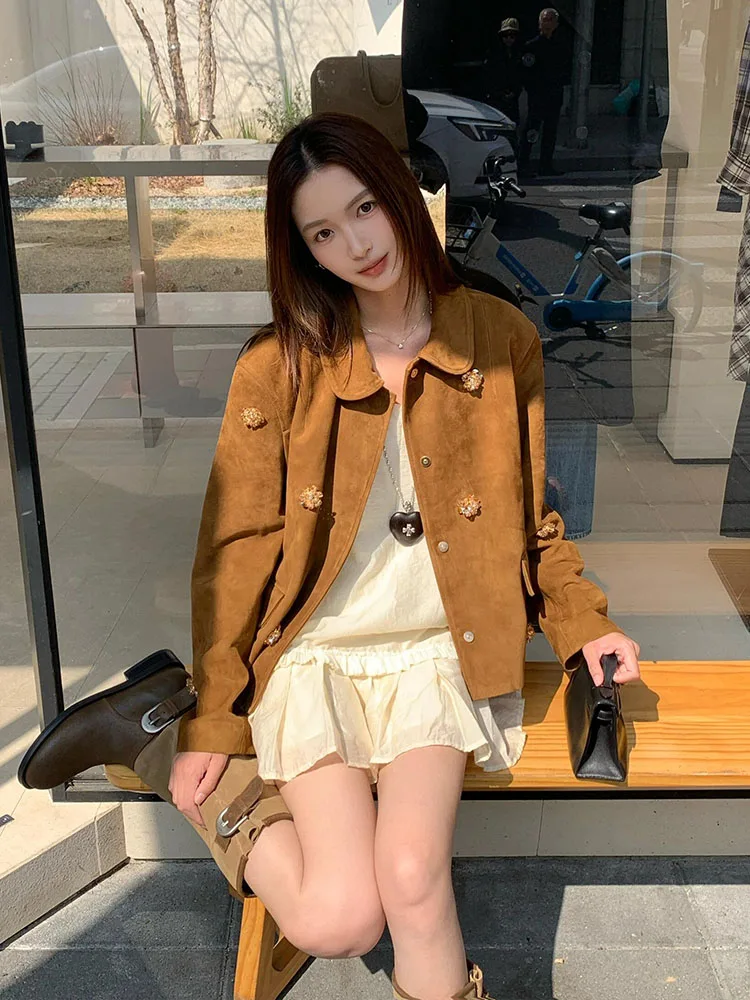 Women's ort Suede Jaet 2026 Spring Casual Turn-down Collar Embellied Pearl Long Sve Leather Coat Spring Autumn New S...
Women's ort Suede Jaet 2026 Spring Casual Turn-down Collar Embellied Pearl Long Sve Leather Coat Spring Autumn New S...
