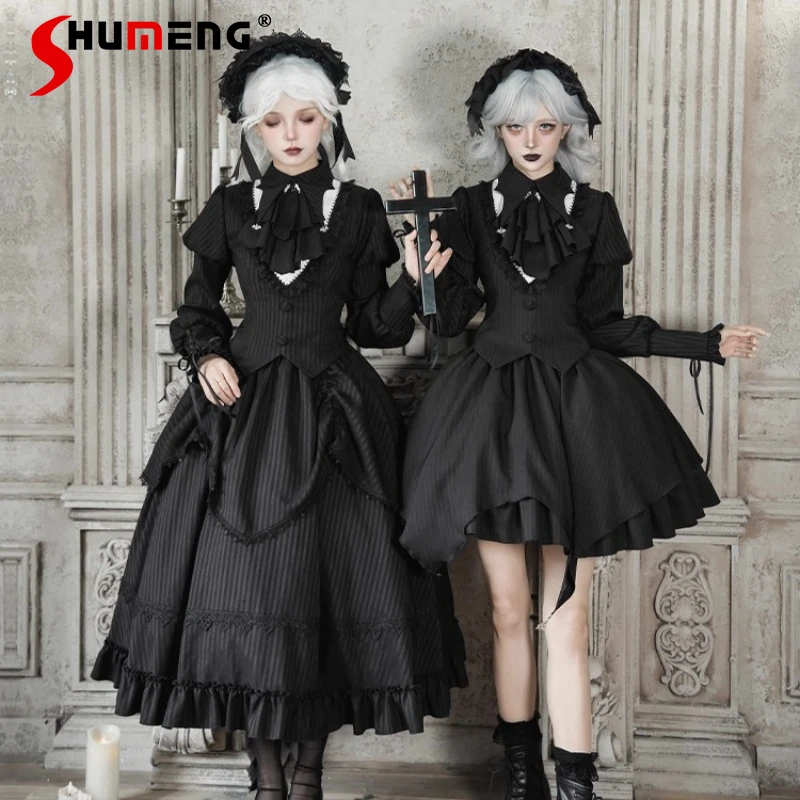 Japanese Gothic Dark Style Witch Top And Skirt Set Twin Lolita Cool Clothes for Ladies 2025 Autumn Winter New Unique Design Suit
Japanese Gothic Dark Style Witch Top And Skirt Set Twin Lolita Cool Clothes for Ladies 2025 Autumn Winter New Unique Design Suit