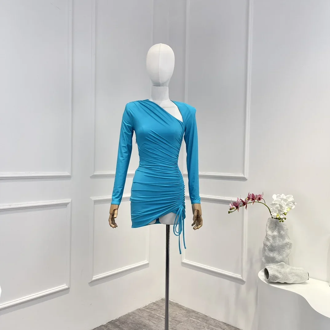 2023 Spring Summer Top Quality Woman Fashion Blue Hotsweet Sheath Asymmetrical Draw String Mini Dress for Party
2023 Spring Summer Top Quality Woman Fashion Blue Hotsweet Sheath Asymmetrical Draw String Mini Dress for Party