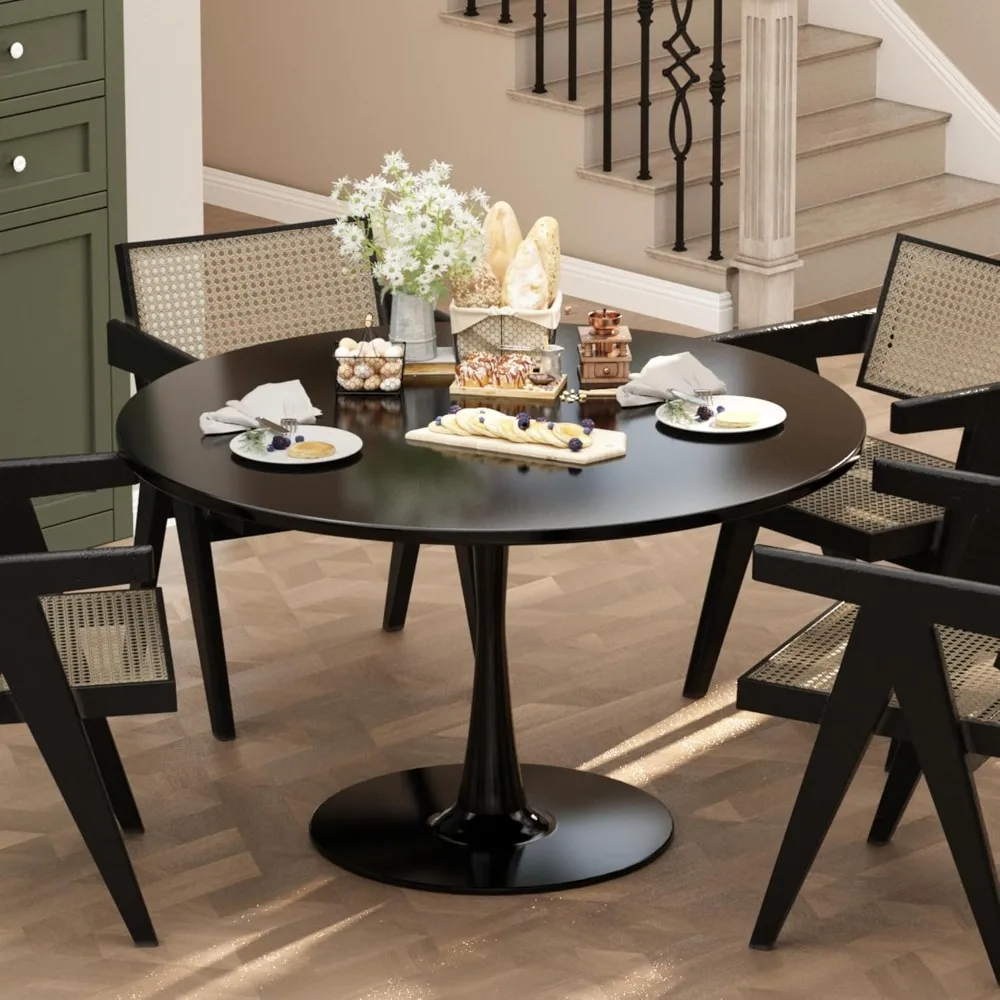 42 Inch Round Dining Table, Tulip Dining Table Tulip Table W/0.71" Thickness & Metal Pedestal Base for 4 to 6 People
42 Inch Round Dining Table, Tulip Dining Table Tulip Table W/0.71" Thickness & Metal Pedestal Base for 4 to 6 People