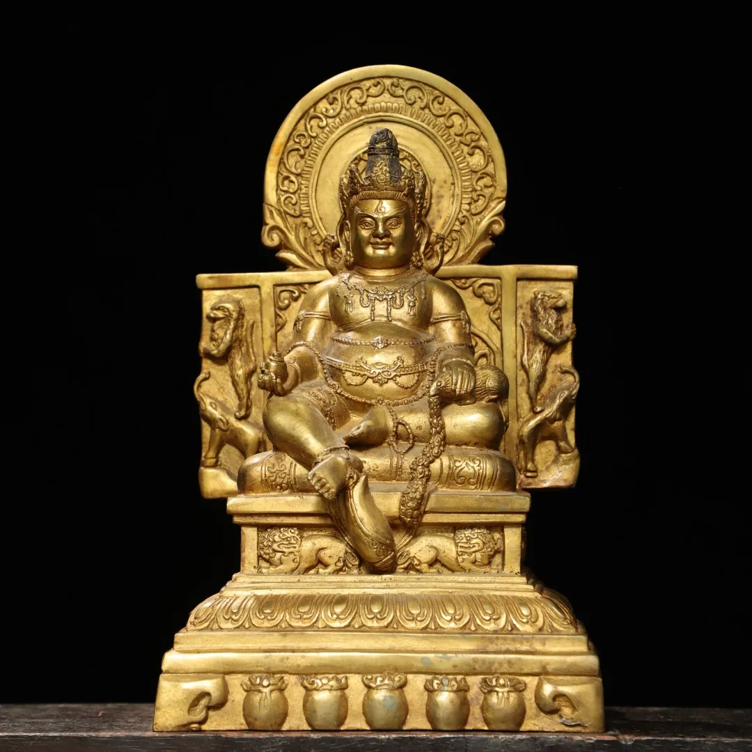 11"Tibetan Temple Collection Old Bronze Gilded Cinnabar Yellow Jambhala Sitting Buddha Backlight Buddhist Niche Worship Hall
11"Tibetan Temple Collection Old Bronze Gilded Cinnabar Yellow Jambhala Sitting Buddha Backlight Buddhist Niche Worship Hall