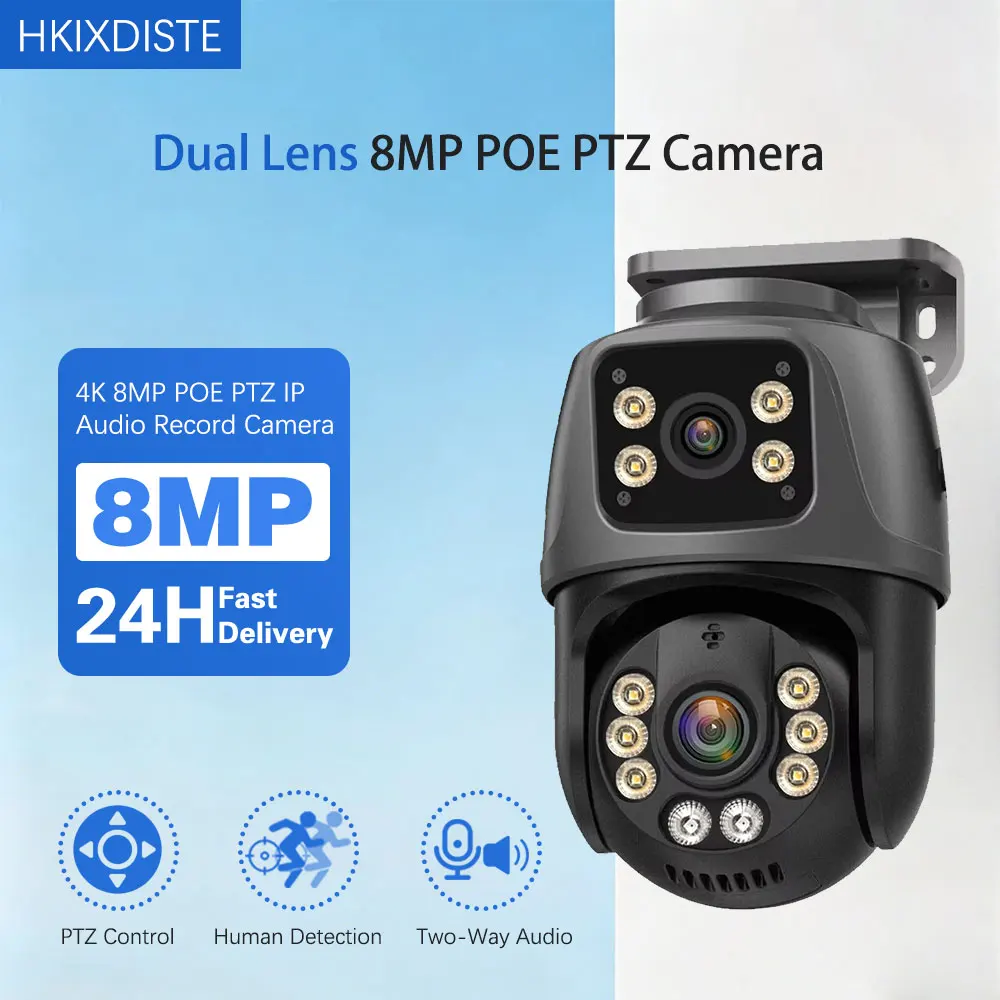 4K 8MP PTZ WIFI+POE Camera Dual Lens Dual Screen Outdoor Home Security Surveillance Camera CCTV Surveillance Camera iCSee XMEye
4K 8MP PTZ WIFI+POE Camera Dual Lens Dual Screen Outdoor Home Security Surveillance Camera CCTV Surveillance Camera iCSee XMEye