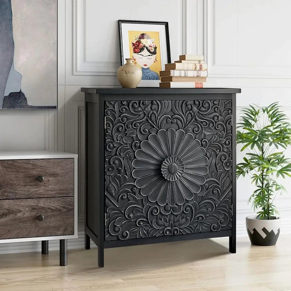 Two-Door Distressed Storage Cabinet for Entryway or Living Room in Black
Two-Door Distressed Storage Cabinet for Entryway or Living Room in Black