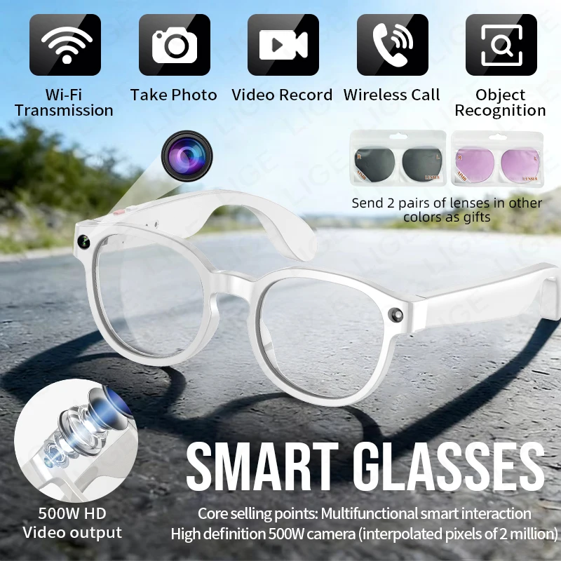 LIGE New 500W Camera AI Smart Glasses Men ChatGPT Voice Assistant Real-time Translation Bluetooth Music Call Glasses Men Woman
LIGE New 500W Camera AI Smart Glasses Men ChatGPT Voice Assistant Real-time Translation Bluetooth Music Call Glasses Men Woman