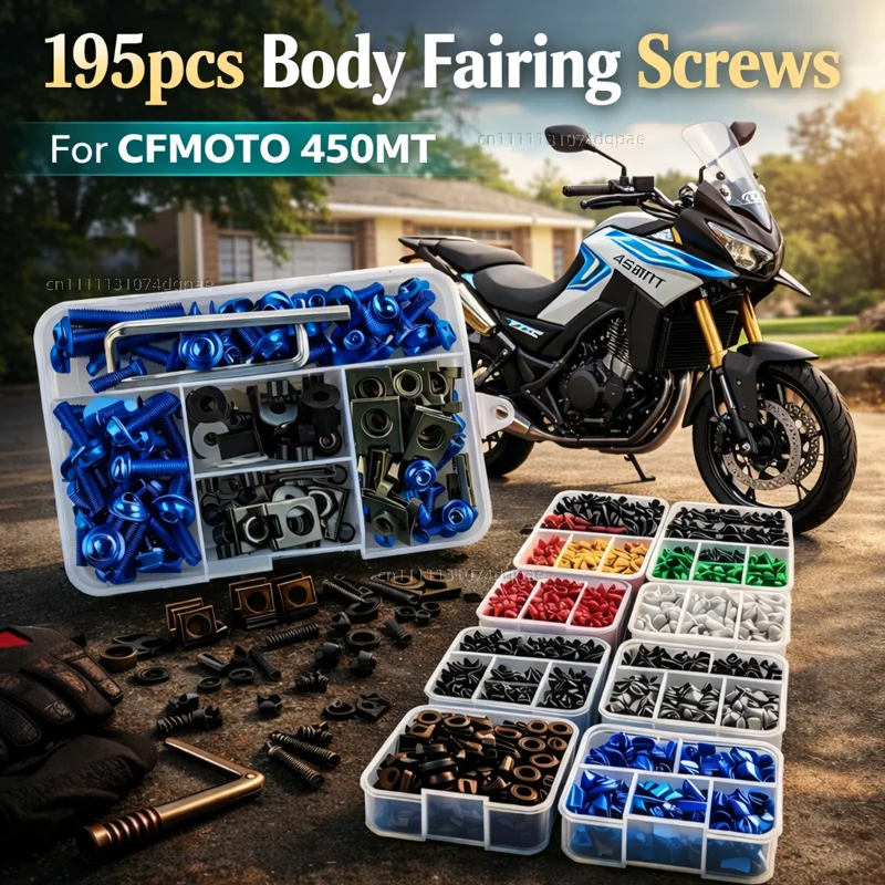 195pcs Motorcycle Fairing Bolts Body Screws Nuts For CFMOTO CF MOTO CF450MT 450MT 450 MT MT450 2024 2025 Kit Aluminum CNC Clips
195pcs Motorcycle Fairing Bolts Body Screws Nuts For CFMOTO CF MOTO CF450MT 450MT 450 MT MT450 2024 2025 Kit Aluminum CNC Clips